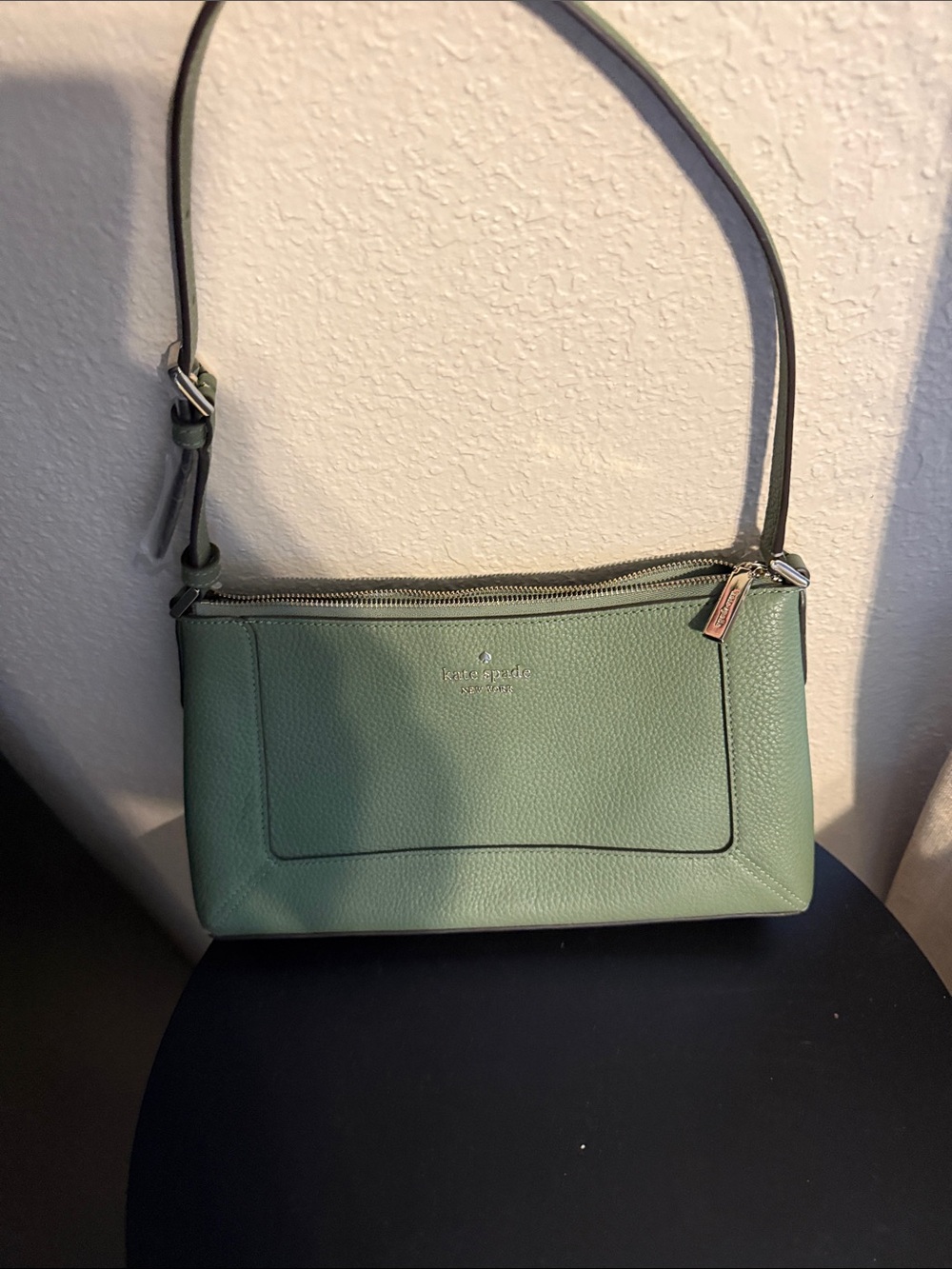 kate spade Green Pebbled Leather Crossbody Bag